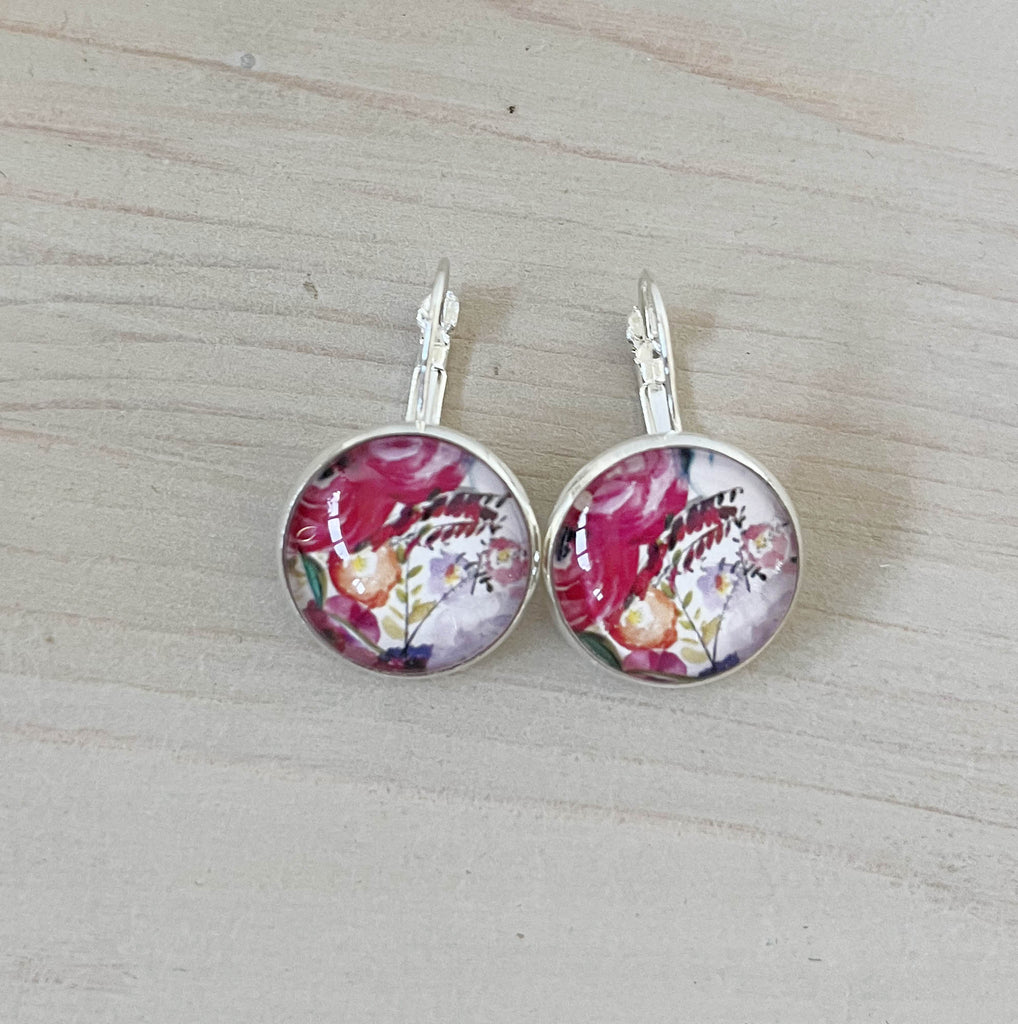 Boucles d'oreilles - pivoine