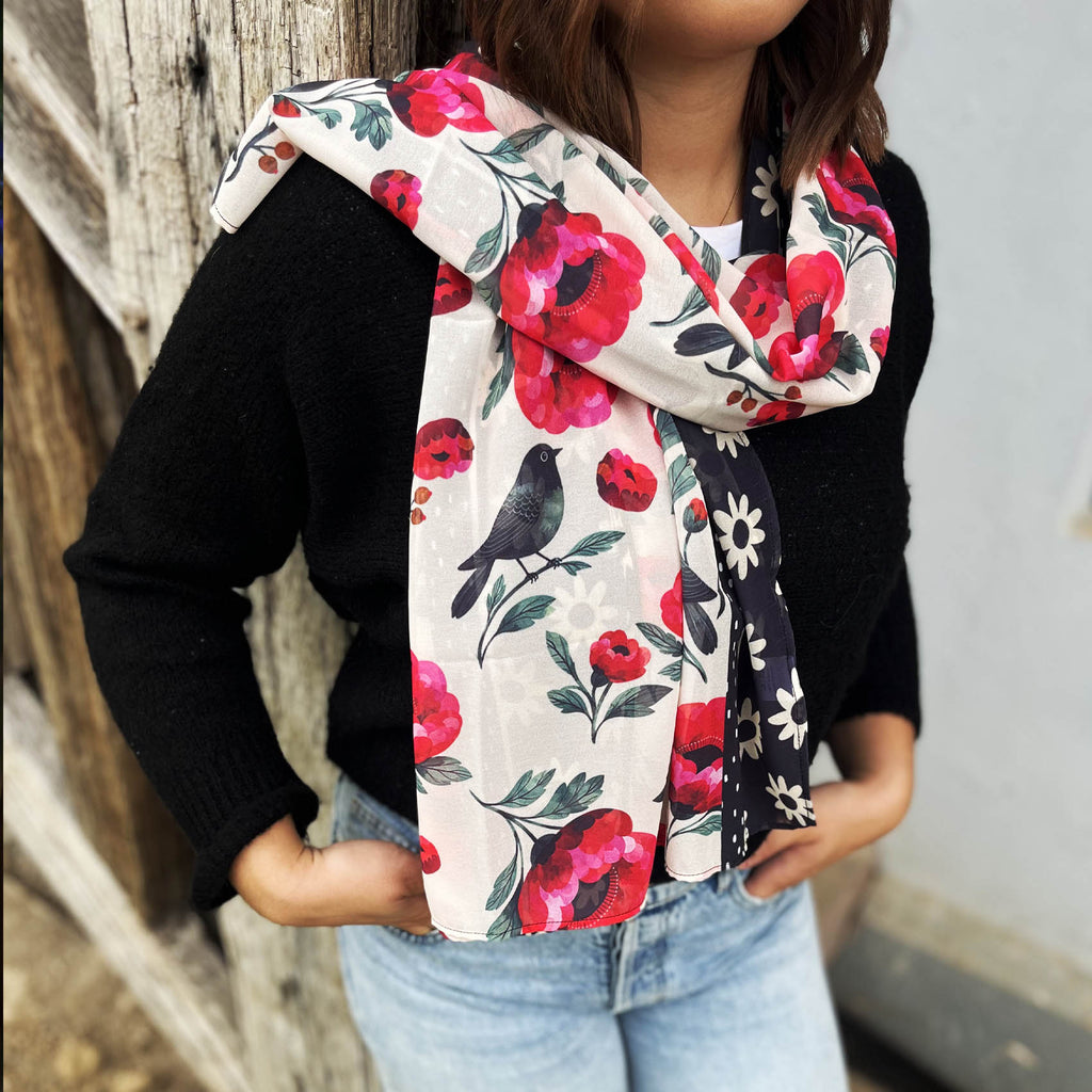 Foulard - oiseaux du jardin