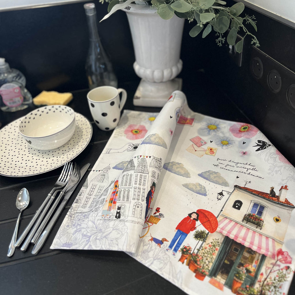 Torchon de cuisine - Balade en ville