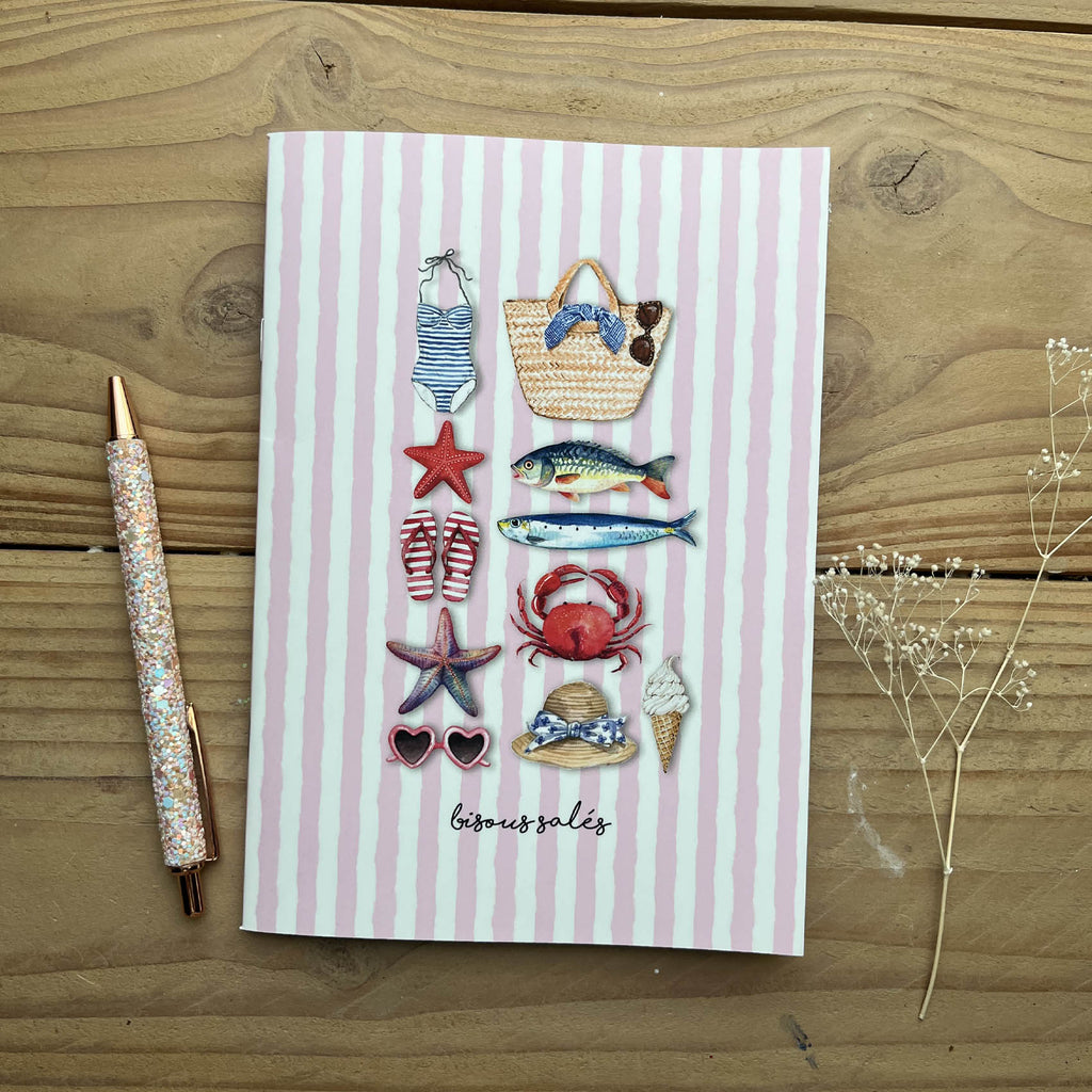 Cahier illustré - vacances à la mer