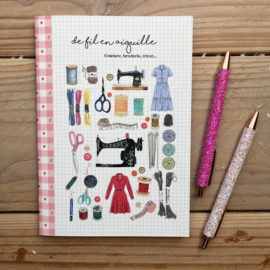 Cahier illustré - couture, tricot, cochet, broderie