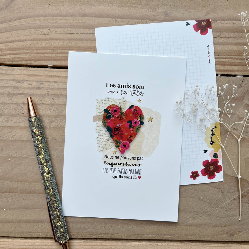 Carte postale-amitié-etoiles