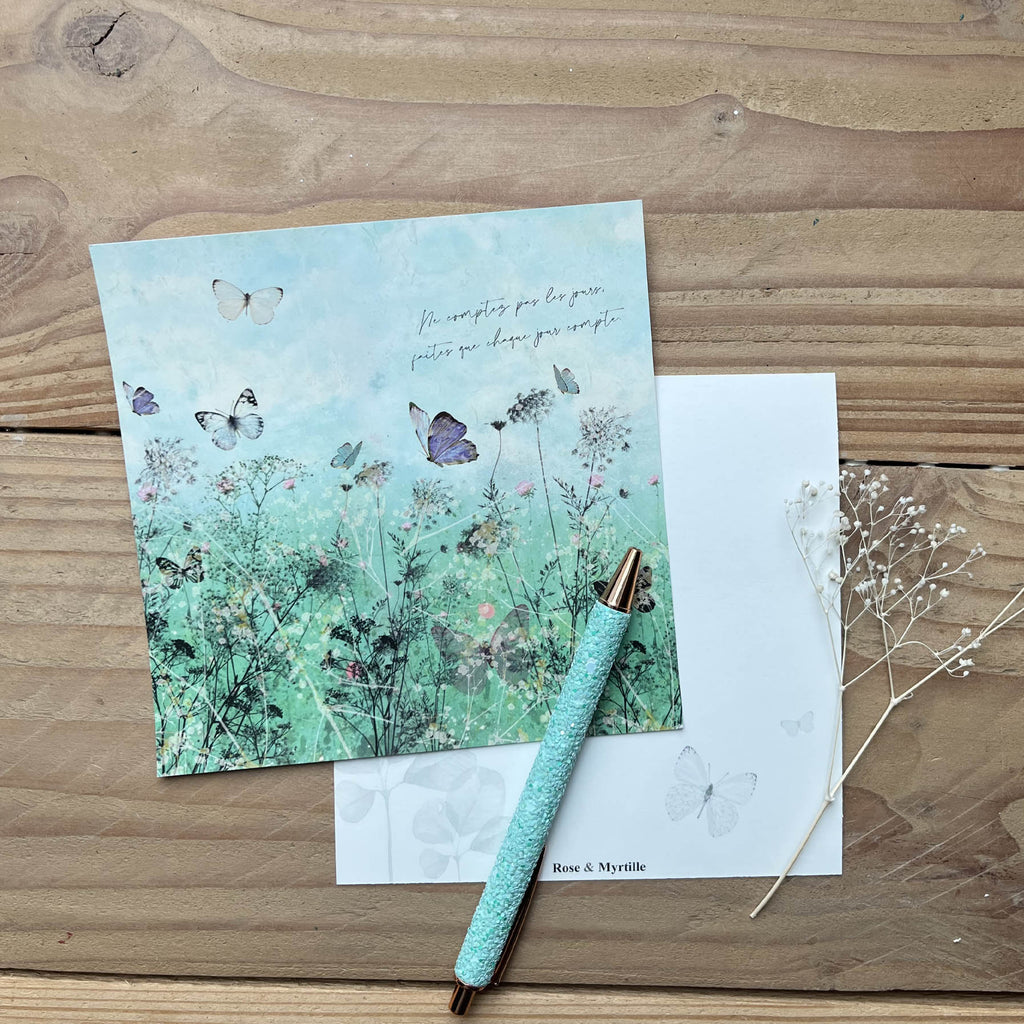 Carte postale-amitié-bonheur-papillons