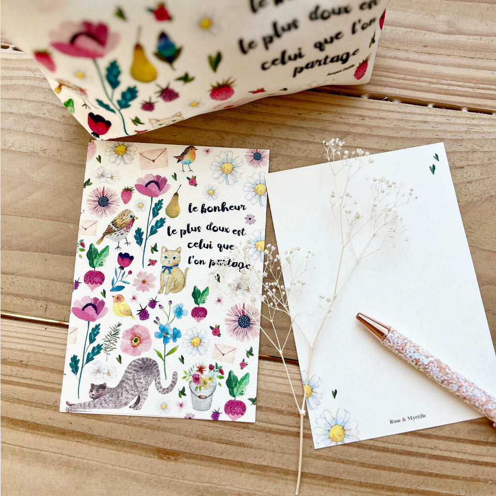 Carte postale-amitié-bonheur