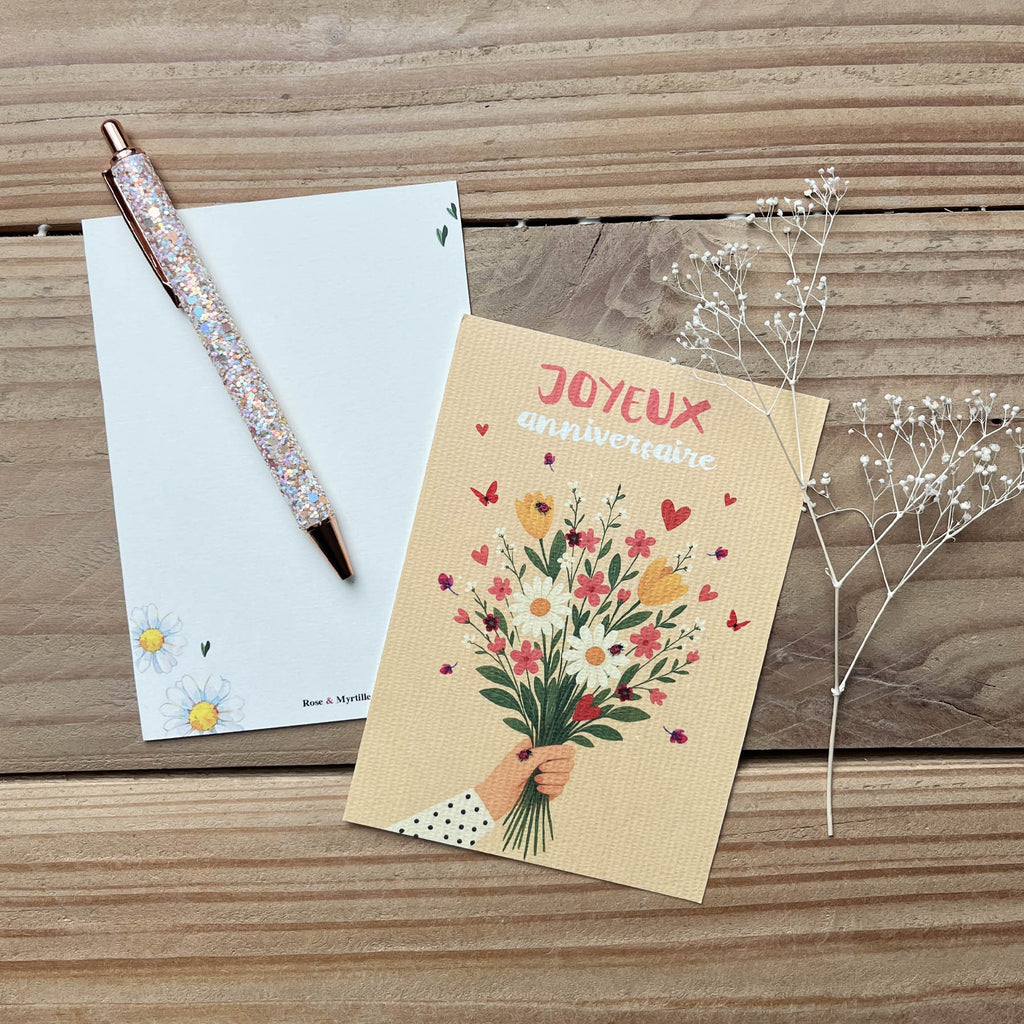 Carte postale-amitié-anniversaire-bouquet
