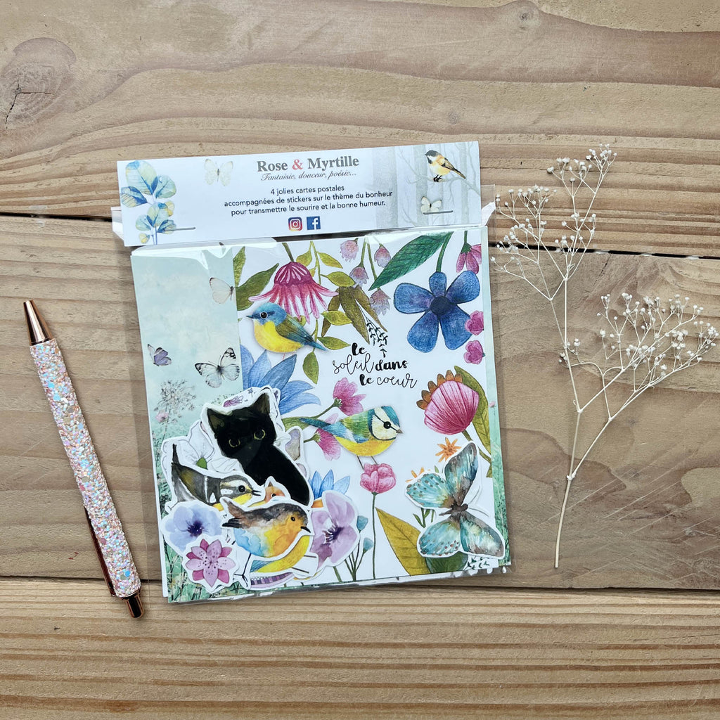 Lot de stickers et cartes postales - nature