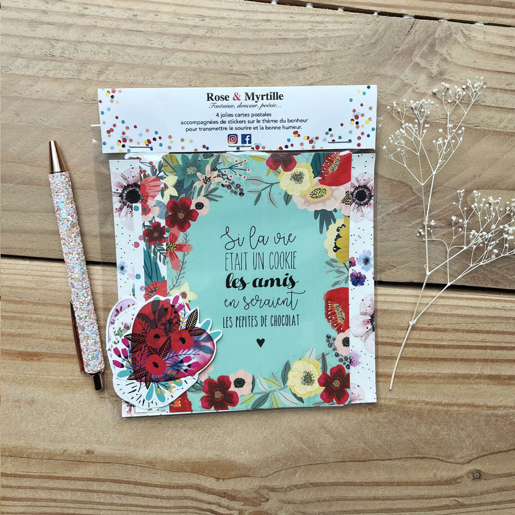 Lot de stickers et cartes postales - fun