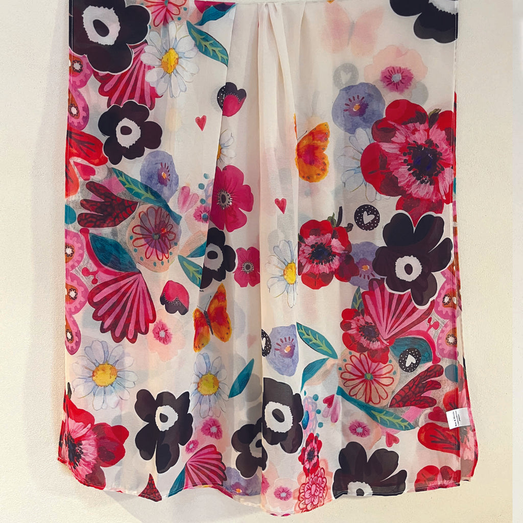 Foulard - Pétales et papillons