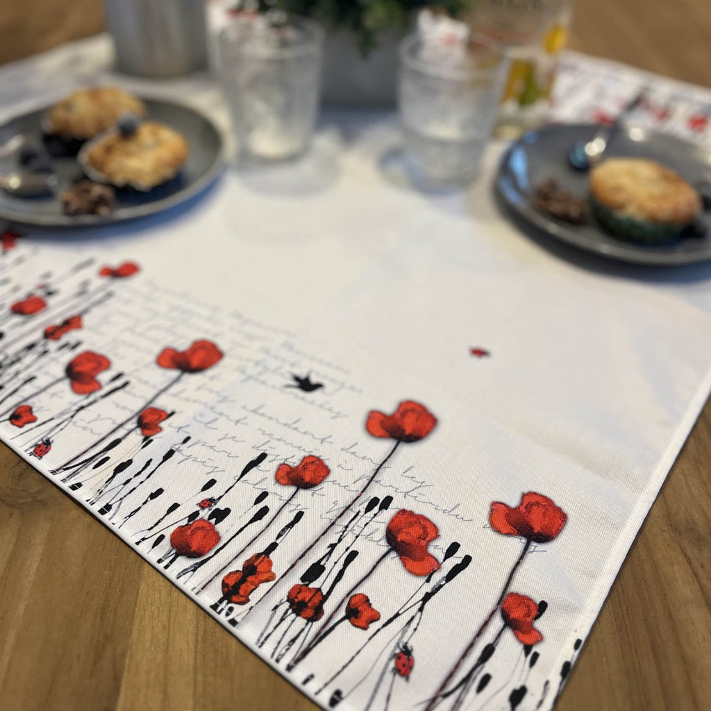 Petite nappe carrée - coquelicots