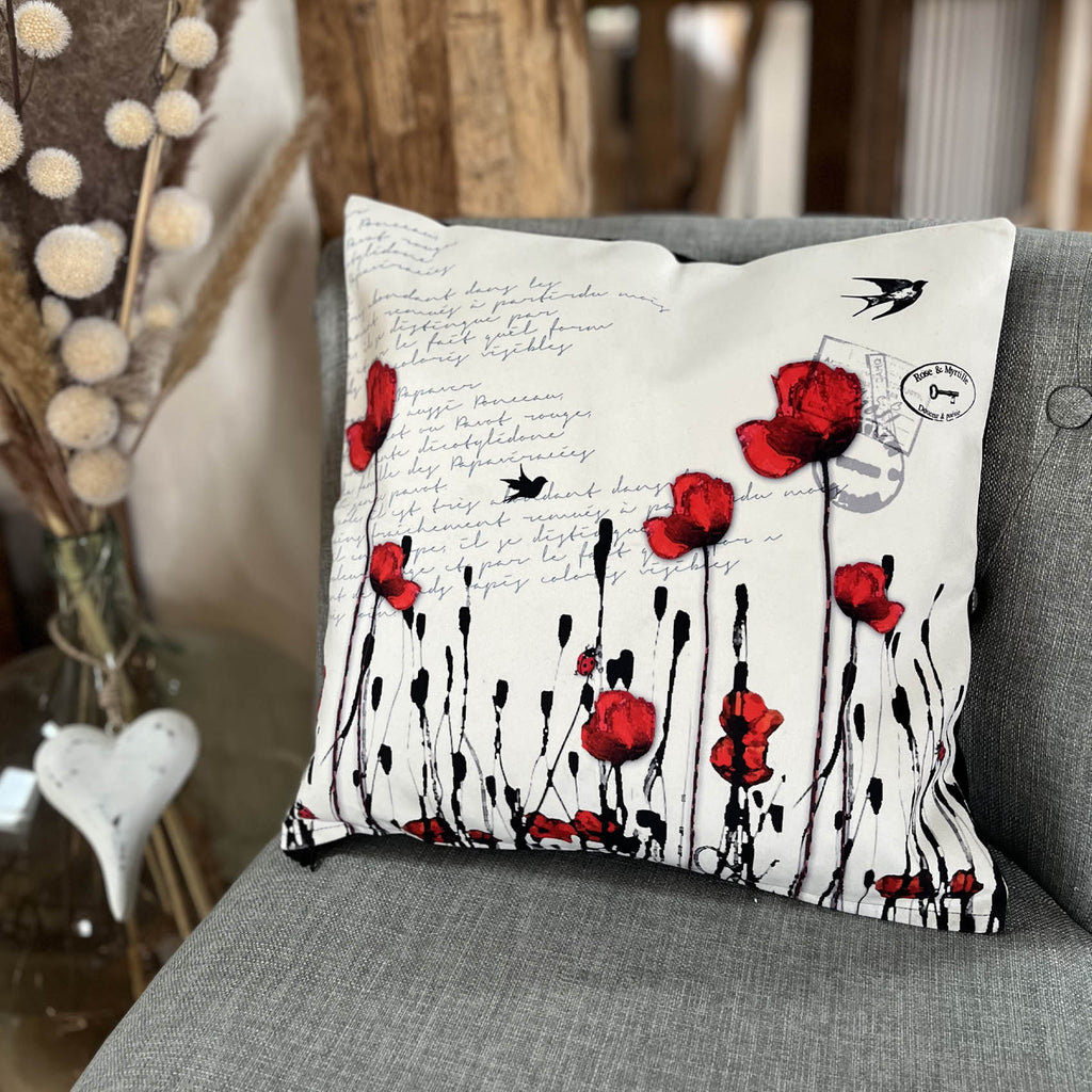 Coussin - coquelicots