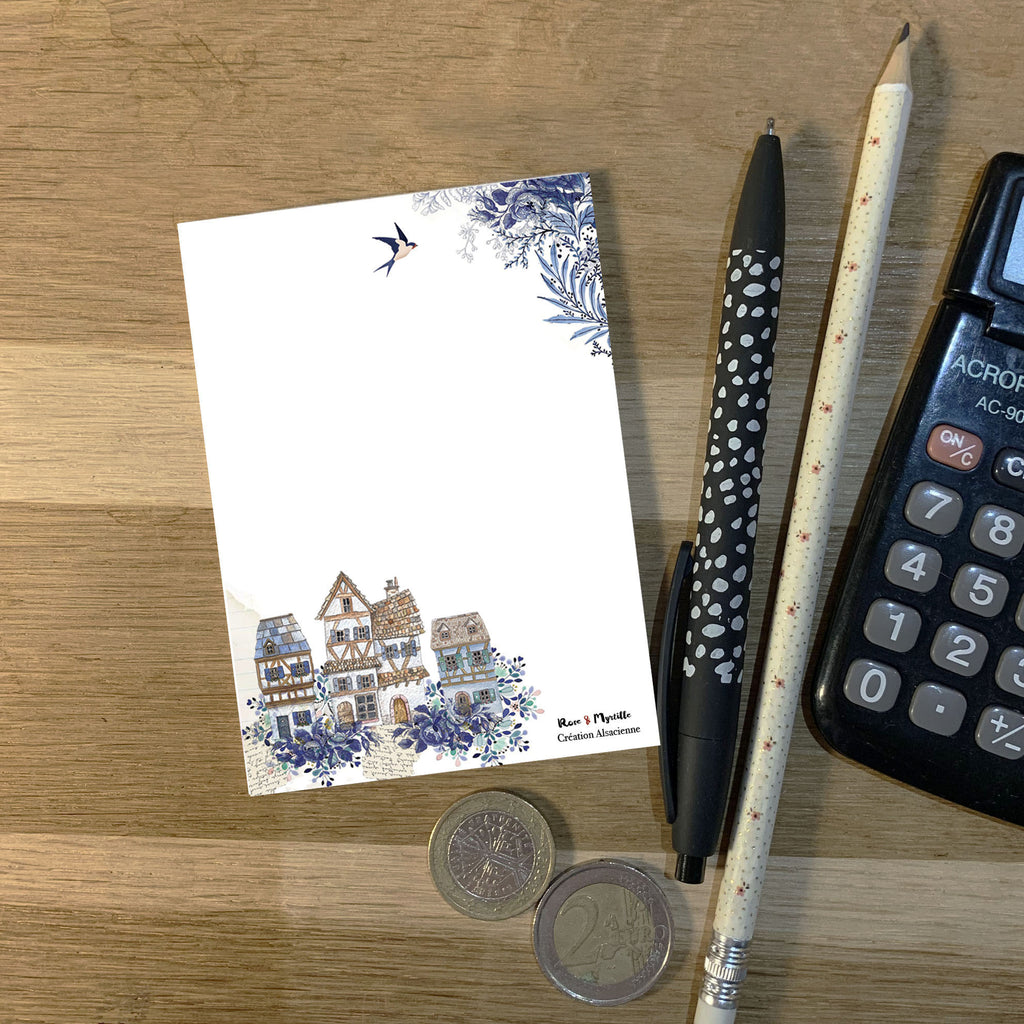 Petit bloc notes  - Village alsacien