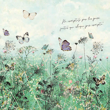 Carte postale - Prairie aux papillons
