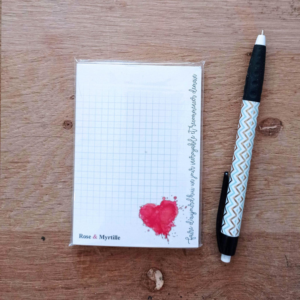 Petit bloc notes - Coeur – Rose & Myrtille